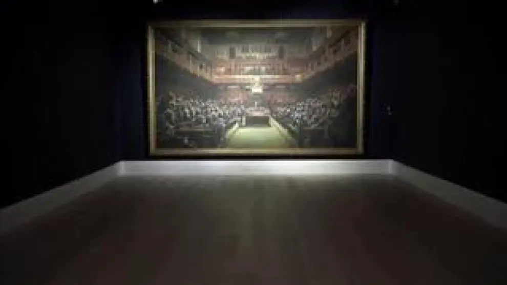 Un cuadro de Bansky se vende por 11 millones de euros en Sotheby's.