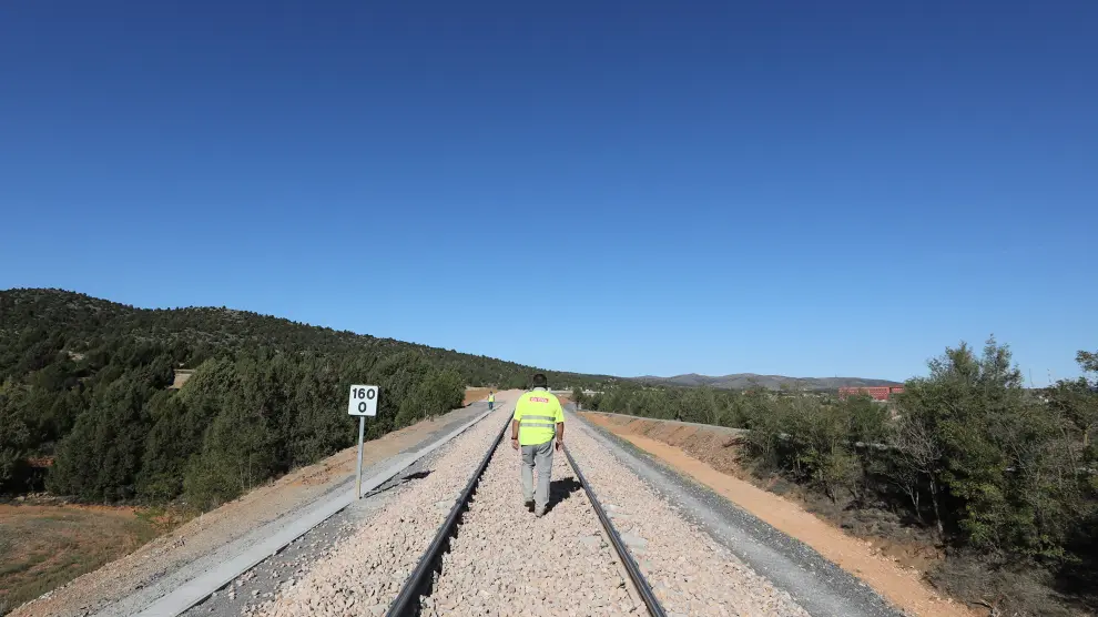 Obras en el ramal ferroviario, Teruel y Puebla de Valverde /04-10-19/foto:Javier Escriche [[[FOTOGRAFOS]]]