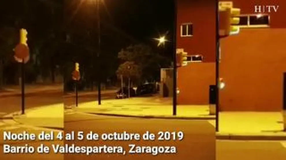 El vídeo ha sido grabado por una vecina de la zona y ha desempolvado la polémica sobre los actos vandálicos en el barrio durante las fiestas del Pilar.
