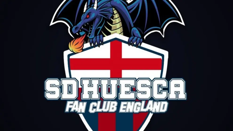 Escudo de la peña británica de la SD Huesca.