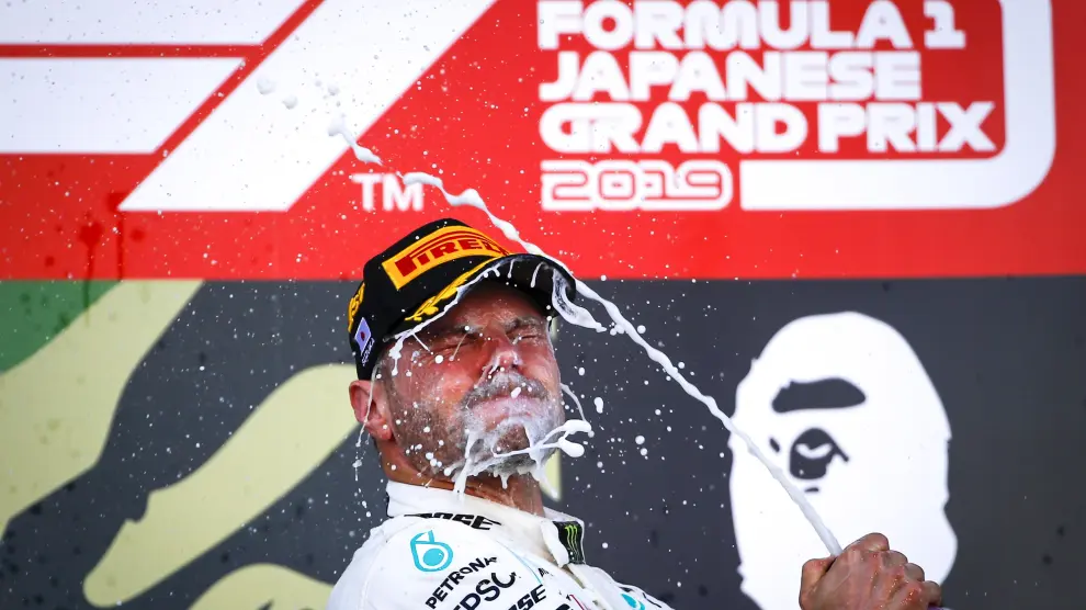 Valtteri Bottas celebra el triunfo en el Gran Premio de Japón de Fórmula 1d