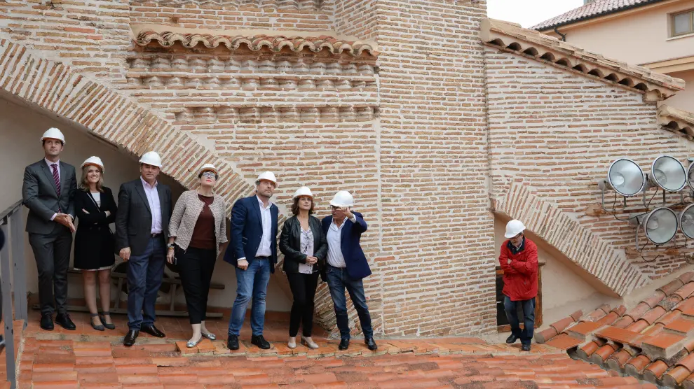 Visita a la cubierta de la catedral de Teruel para observar la restauración.