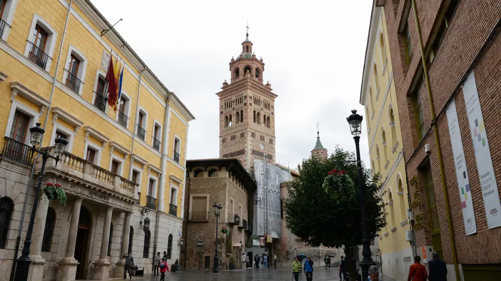La torre de la catedral de Teruel tras la restauración de su exterior.