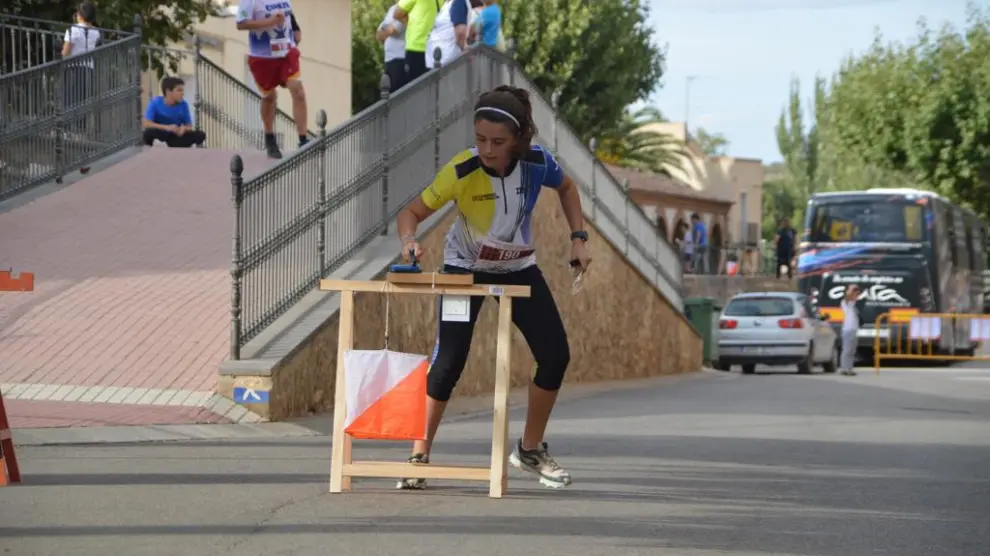 Una competidora del Club Ibón en la prueba sprint celebrada en Cosuenda