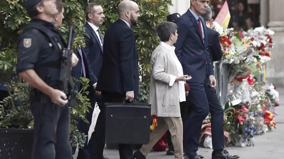 Sánchez, a su llegada a la Jefatura Superior de Policía de Barcelona