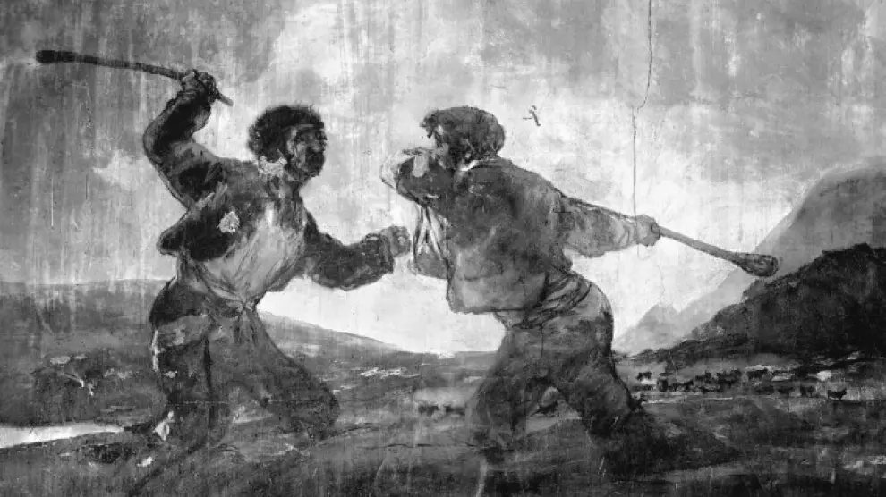 Duelo a garrotazos, 1819-1824. Fotografía de J. Laurent. Instituto del Patrimonio Cultural de España.