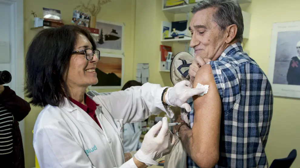 Imagen del inicio de la campaña de vacunación contra la gripe en 2017.