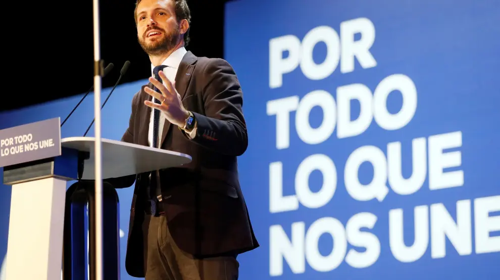 Pablo Casado, el domingo, en un encuentro del PP en San Vicente del Raspeig (Alicante)