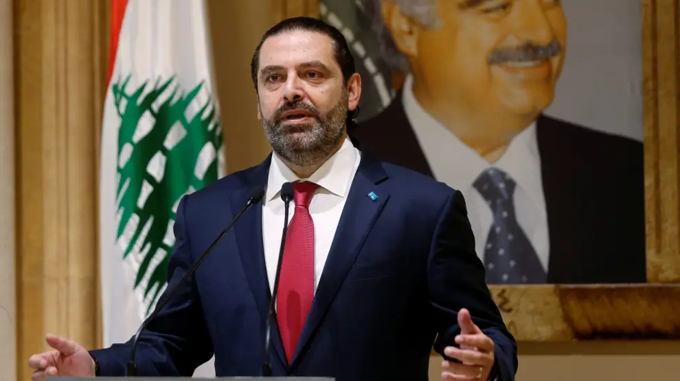 Lebanon's Prime Minister Saad al-Hariri speaks during a news conference in Beirut, Lebanon October 29, 2019. REUTERS/Mohamed Azakir [[[REUTERS VOCENTO]]] LEBANON-PROTESTS/RESIGNATION