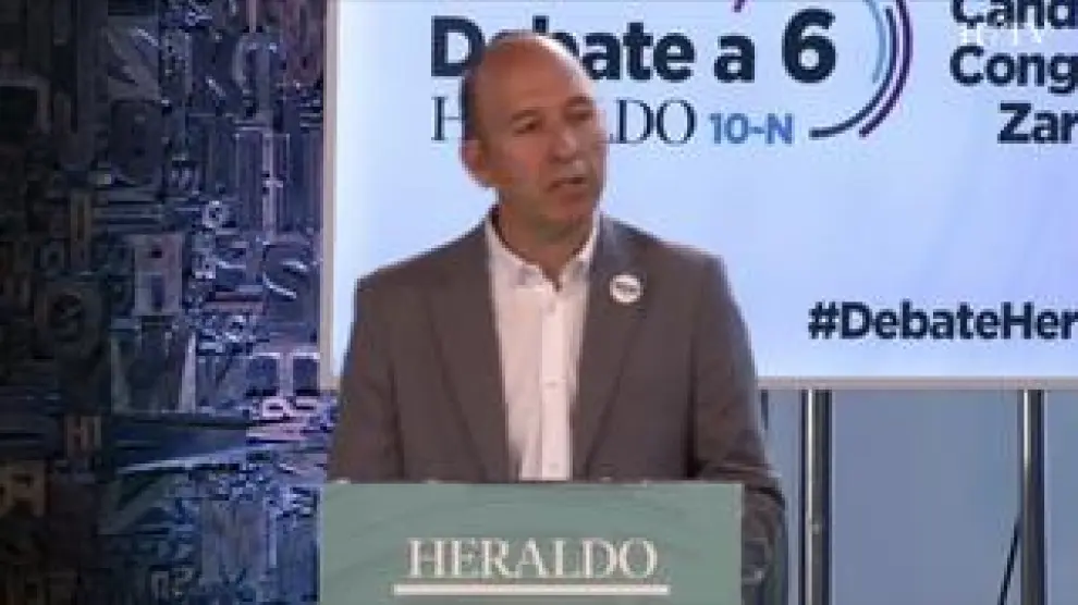 Minuto de oro de Carmelo Asensio, candidato de Más País-CHA-Equo al Congreso por Zaragoza en el debate de HERALDO.