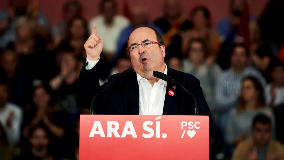 El líder del PSC, Miquel Iceta, en un acto preelectoral.