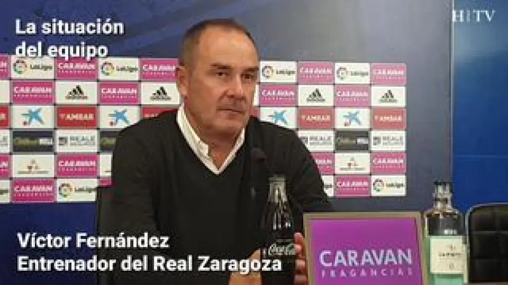 Rueda de presnsa de Vïctor Fernández, entrenador del Real Zaragoza
