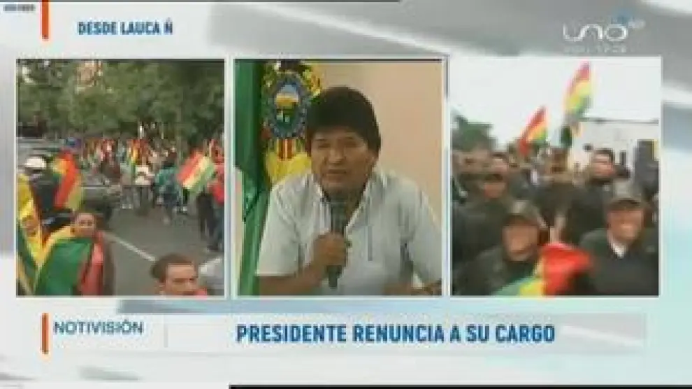 El presidente de Bolivia, Evo Morales, ha dimitido después de tres semanas de protestas por el fraude electoral en las elecciones generales del 20 de octubre. En su discurso televisado, Morales ha asegurado que renuncia a su puesto “para que mis hermanos y hermanas humildes no sean agredidos” afirmando que “no queremos que haya enfrentamientos.
