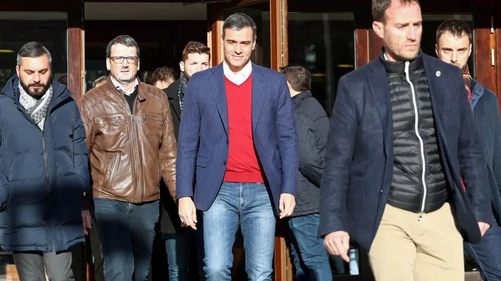 SEl candidato del PSOE, Pedro Sánchez, tras votar