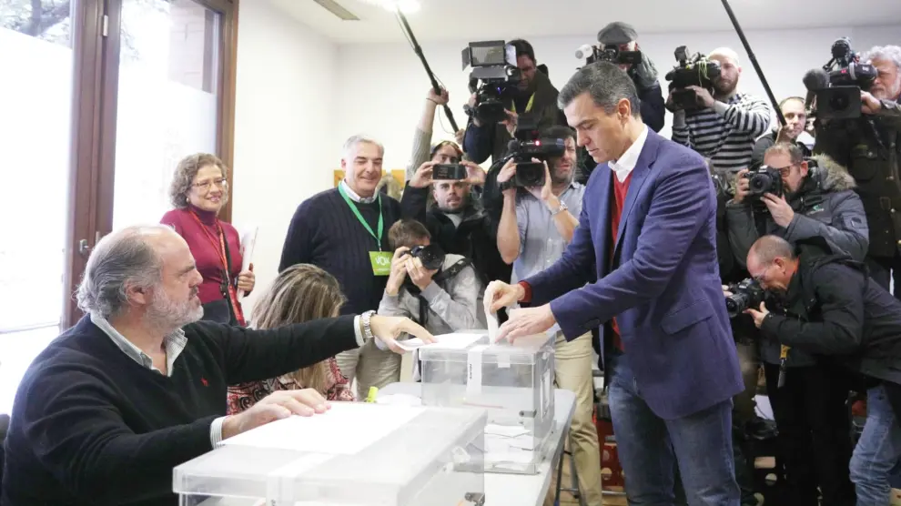 Pedro Sánchez ha votado a primera hora de la mañana.