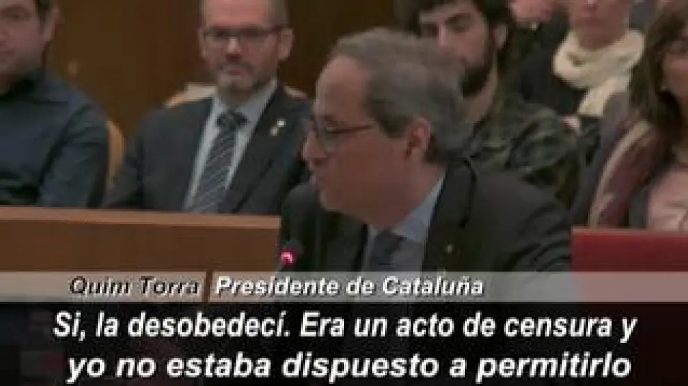 El presidente catalán dice ante el juez que la orden era "ilegal" y de "imposible" cumplimiento". Afronta una petición de inhabilitación de hasta dos años.