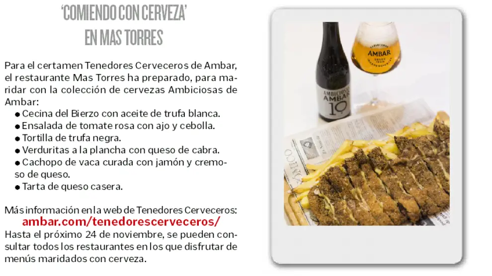'Comiendo con cerveza' en Mas Torres.