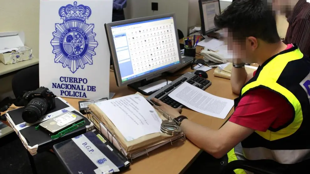 El grupo de Delitos Tecnológicos de la Jefatura Superior de la Policía Nacional en Zaragoza.