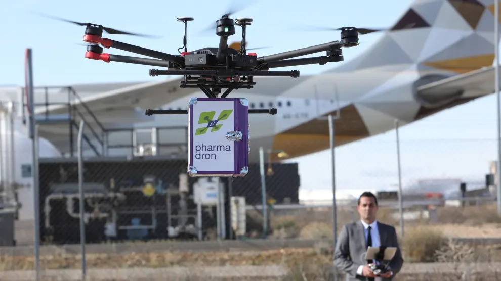 Pharmadron presenta en Teruel su plan para distribuir con drones medicinas en zonas rurales