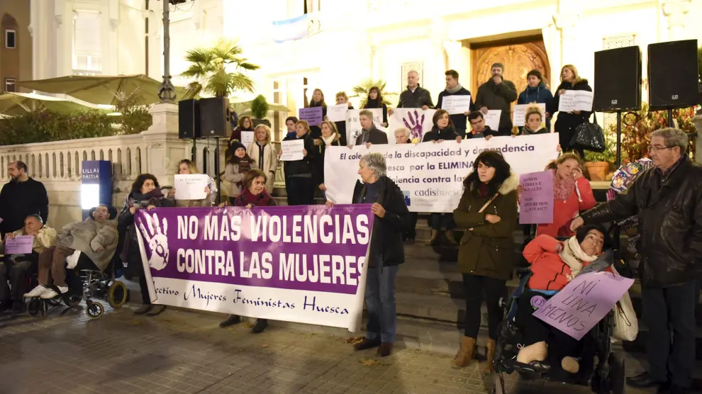 Concentración contra la violencia de género en la plaza de Navarra en 2017.