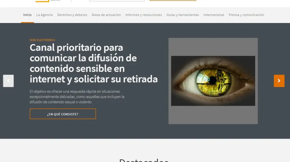 Una imagen del portal, dependiente de la Agencia Española de Protección de Datos.