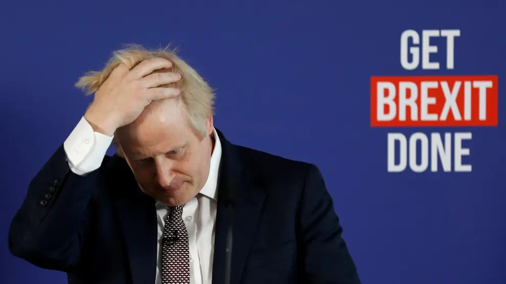 El primer ministro británico, Boris Johnson, en una comparecencia hoy en Londres.
