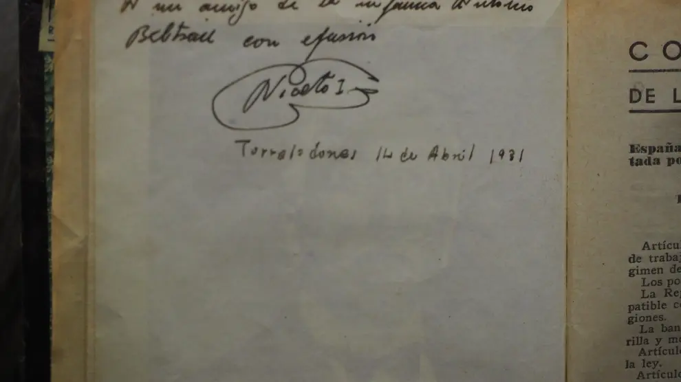 Firma de Niceto Alcalá-Zamora en la Constitución de 1931.