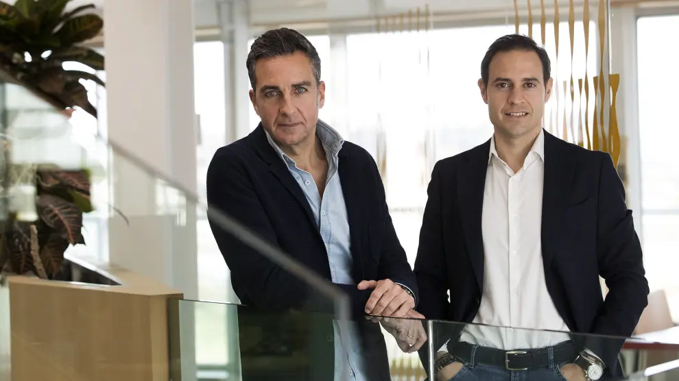 Santiago Zubizarreta y Pedro Gimeno, fundadores de BabyPop, en su oficina situada en el CIEM.