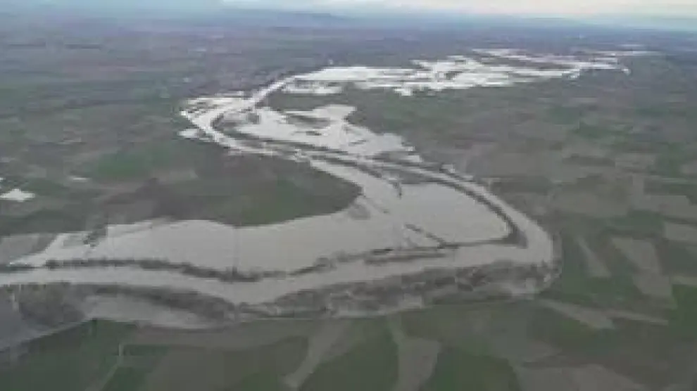 La riada del Ebro, desde el aire