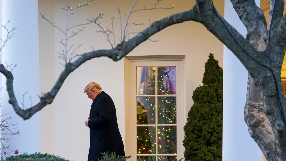 Trump en los jardines de la Casa Blanca