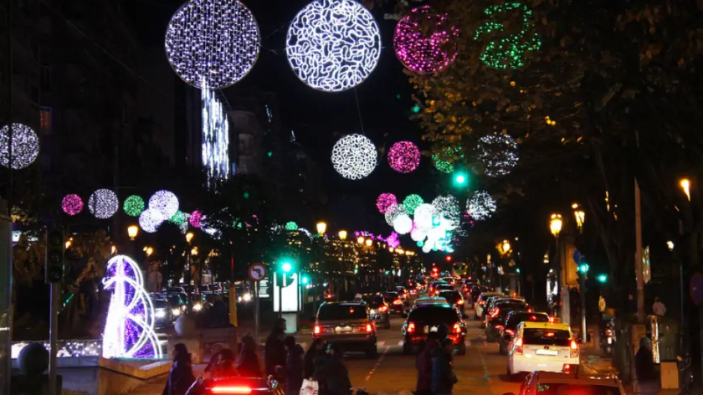 Imagen de archivo de las luces de Navidad de Vigo.