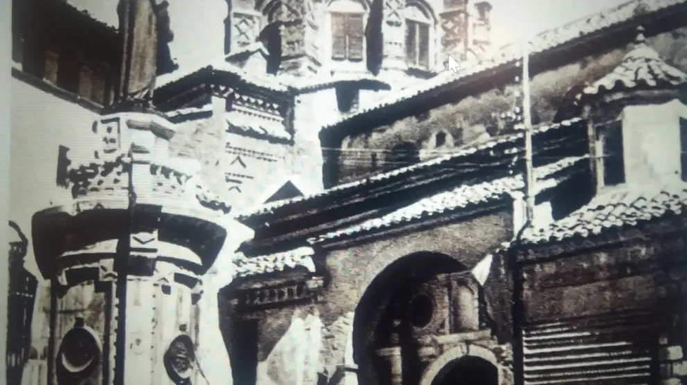 La Catedral de Santa María de Mediavilla de Teruel, tras la Guerra Civil.