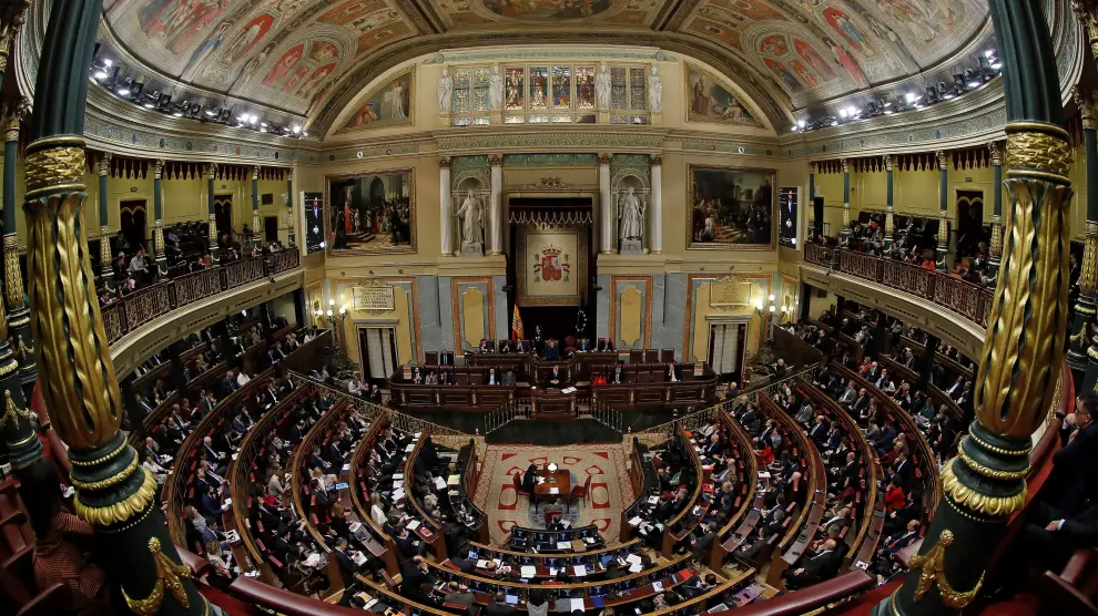 El pleno del Congreso durante la lectura del discurso de Pedro Sánchez.