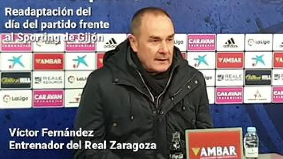 El entrenador del Real Zaragoza, Víctor Fernández, habla sobre la suspensión, y posterior cambio de fecha, del partido frente al Sporting de Gijón, quienes alegaron un brote febril y griposo en un buen número de sus futbolistas.