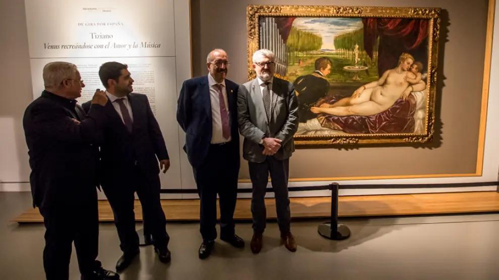 Presentación de la exposición del cuadro de Tiziano cedido por el Museo del Prado en el Museo de Teruel.
