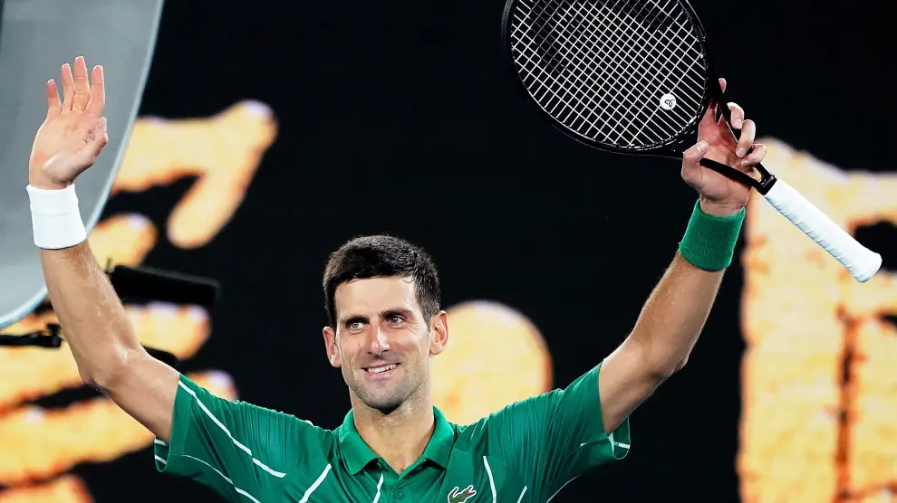 Novak Djokovic celebra la victoria en el Abierto de Australia