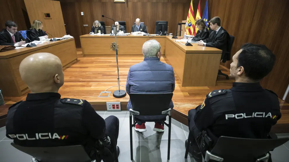 El acusado, durante la vista celebrada este miércoles en la Audiencia Provincial de Zaragoza.