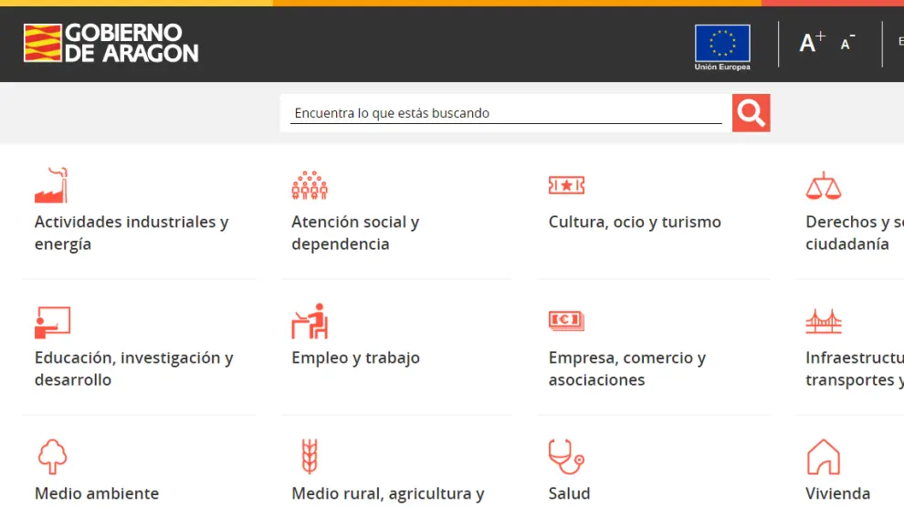 Web del Gobierno de Aragón