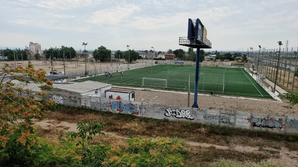 Vista del Campo Municipal de Fútbol Fleta de Zaragoza