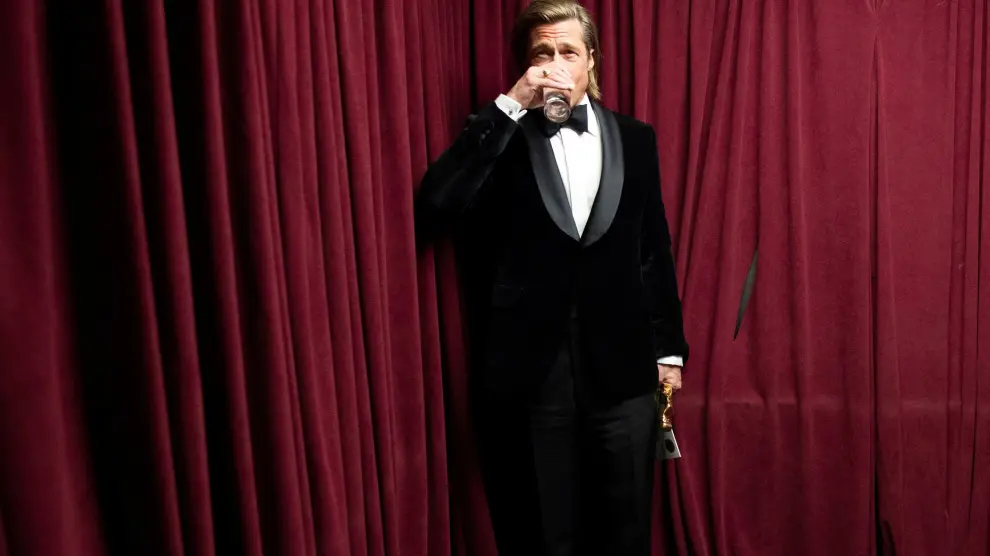 Brad Pitt, en las bambalinas del Dolbt Theatre tras ganar el Óscar.