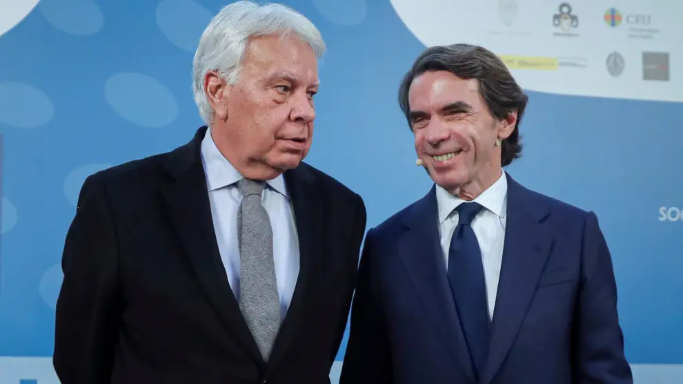 Felipe González y José María Aznar han coincidido este jueves en un congreso.