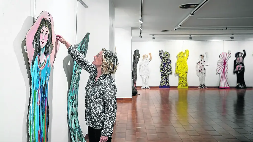 Mariela García Vives, en la exposición en la Sala de Arte Joven de Zaragoza.