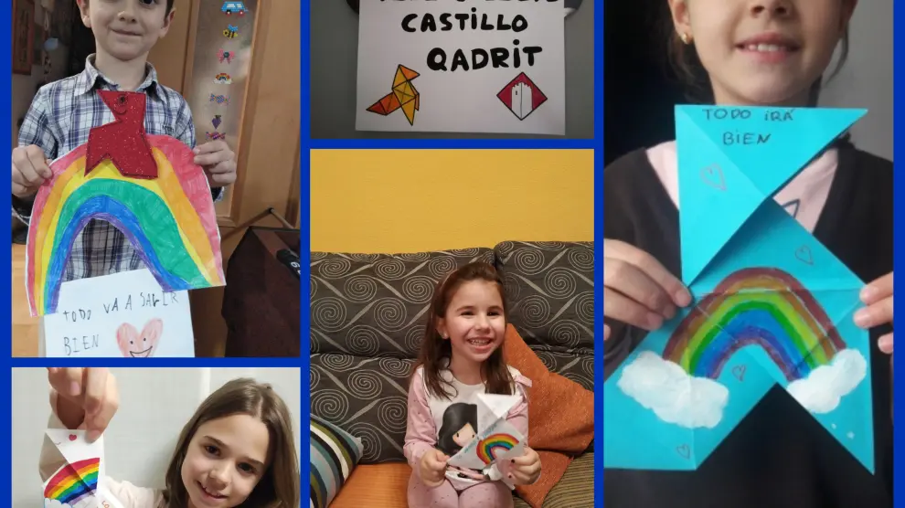 Más pajaritas con los mejores deseos de los alumnos del CPI Castillo Qadrit de Cadrete (Zaragoza)