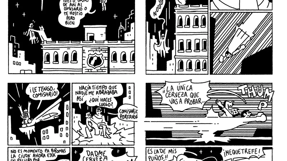 Viñetas del cómic del dibujante zaragozano Álvaro Ortiz.