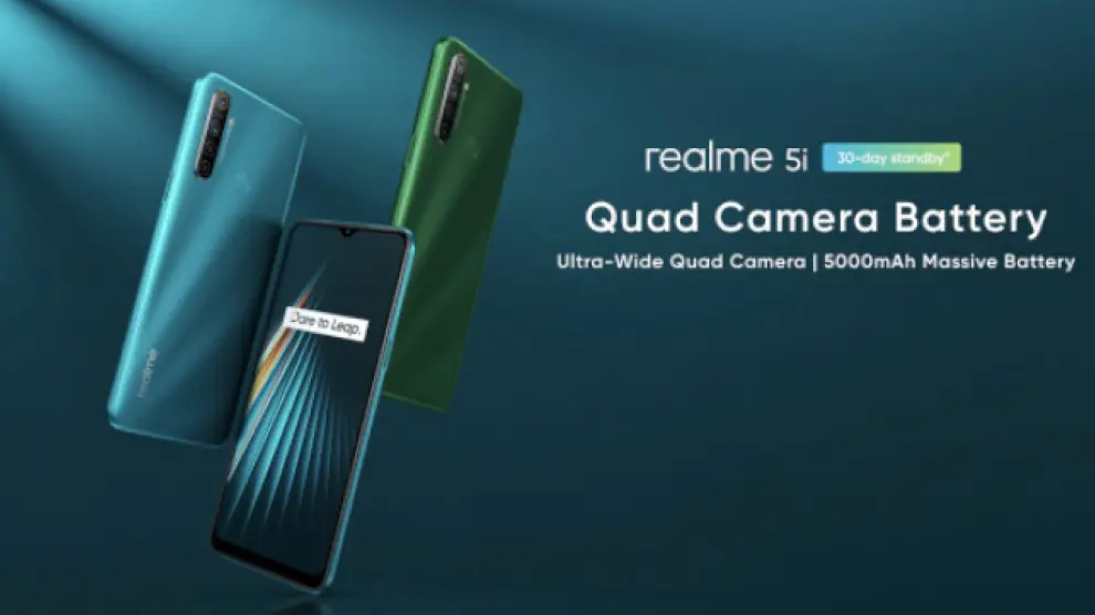 Imagen promocional del Realme 5i, otro gama media.