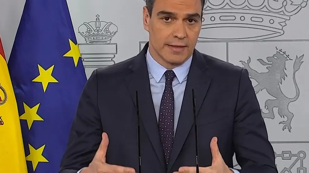 Pedro Sánchez, en su comparecencia de este sábado 9 de mayo de 2020.