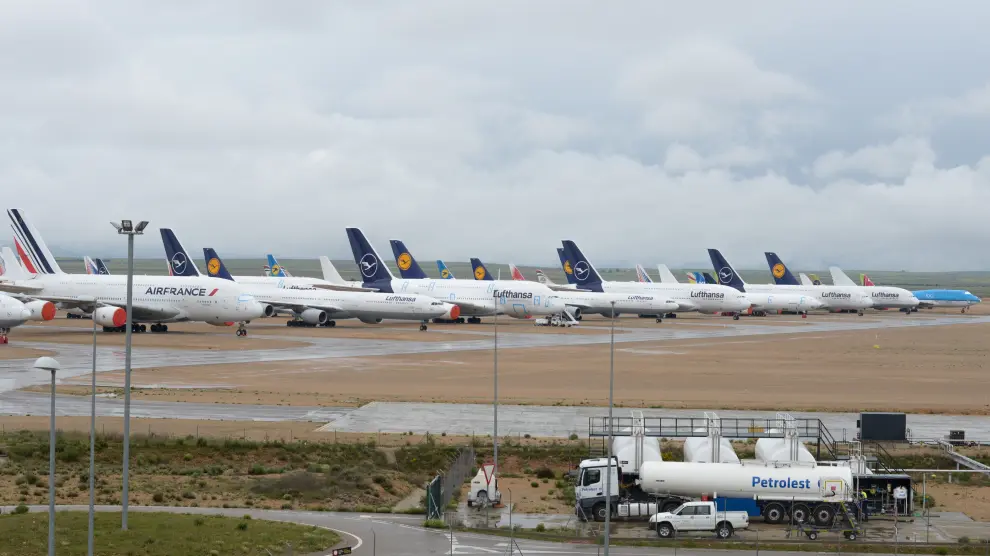 Aeropuerto de Teruel con gran numero de aviones /2020-05-14/ Foto: Jorge Escudero [[[FOTOGRAFOS]]]