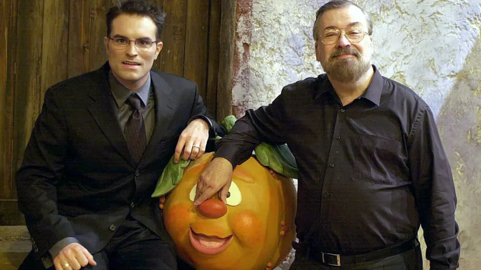 Luis Larrodera junto a Chicho, en 2003, cuando tomó las riendas del 'Un, dos, tres'.