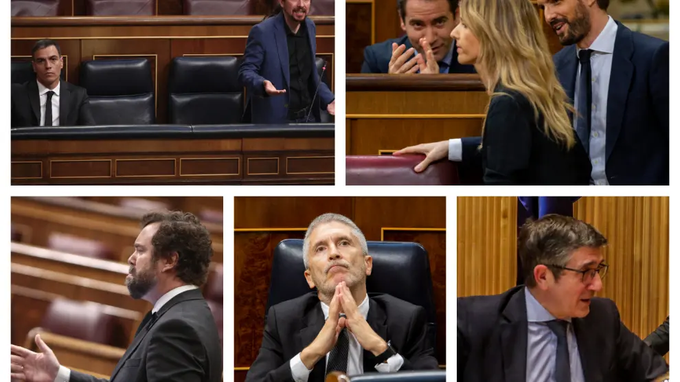 Algunos de los líderes políticos españoles, esta semana en el Congreso