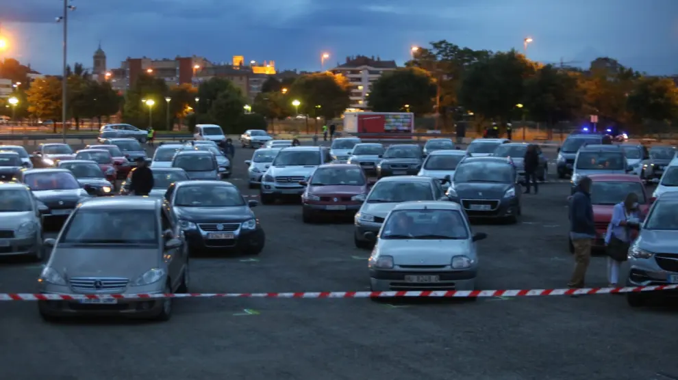 El autocine se ha instalado en el recinto ferial, con espacio para 200 coches.